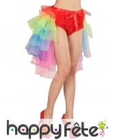 Tutu burlesque queue de pie multicolore