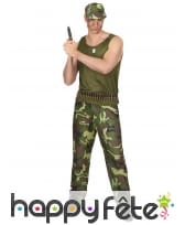 Tenue camouflage de militaire pour homme