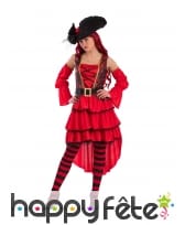 Tenue complète de corsaire rouge femme