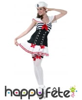 Tenue courte de femme marin noire et blanche, image 1