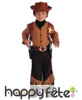 Tenue chic Far West de shérif marron et beige