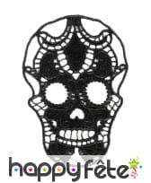 Tatouage crâne noir motif dentelle, image 1