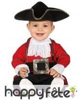 Tenue de bébé pirate rouge