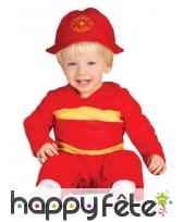 Tenue de bébé pompier rouge