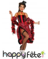 Tenue danseuse Cancan rouge et noir pour femme