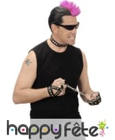 Tour de cou, bracelet et bracelet bague de rocker