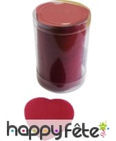 Tube de confettis coeur bordeaux