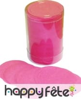 Tube de confettis rond fuschia