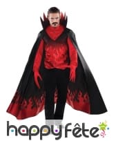 Tenue de diable rouge avec cape, pour homme, luxe