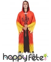 Tenue de diable rouge et jaune dégradé pour homme