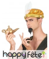 Turban doré de sultan avec plume blanche, image 1