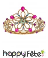 Tiare dorée et colorée de princesse