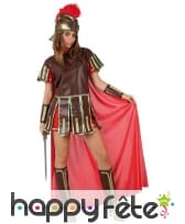 Tenue de femme centurion avec cape rouge