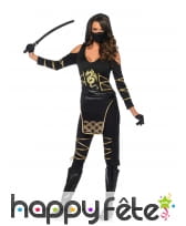 Tenue de femme ninja or noir, image 1