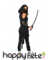 Tenue de femme ninja or noir, image 2