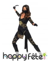 Tenue de femme ninja or noir