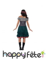 Tenue de femme pirate avec robe verte, image 2