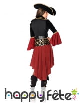 Tenue de femme pirate bordeaux corset noir, image 2