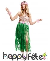 Tenue d'hawaïenne avec long pagne vert