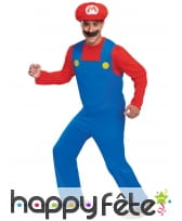 Tenue de Mario pour homme, avec moustache