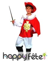 Tenue de mousquetaire rouge pour enfant