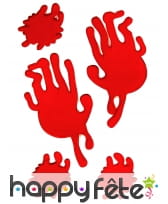 Traces de main ensanglantées en gel