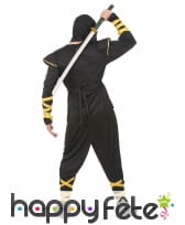 Tenue de ninja noir et doré pour adulte, image 3