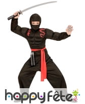Tenue de ninja noir musclé rembourré pour enfant