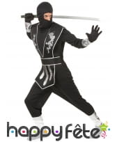 Tenue de ninja noire et argentée pour homme, image 1