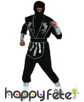 Tenue de ninja noire et argentée pour homme, image 3