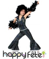 Tenue disco noire et argentée pour fillette
