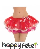 Tutu de Noël rouge à pois blancs