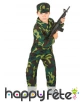 Tenue de petit militaire imprimé camouflage