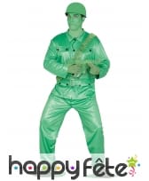 Tenue de petit soldat jouet vert pour adulte