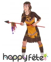 Tenue de petite indienne marron en robe, image 2