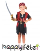 Tenue de petite piratesse noire et rouge, image 1
