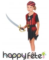 Tenue de petite piratesse noire et rouge, image 2