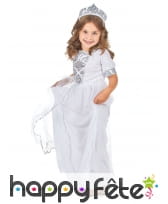 Tenue de petite princesse blanche avec paillettes, image 1
