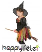 Tenue de petite sorcière avec tulles multicolores, image 1