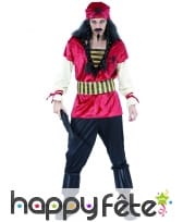 Tenue de pirate imitation velours rouge