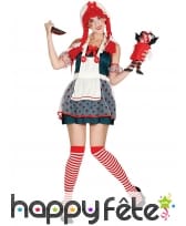 Tenue de poupée de chiffon noire et rouge femme