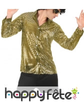 Tenue disco paillettes dorées pour homme, image 4