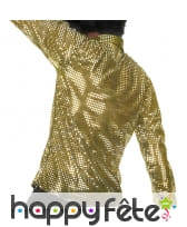 Tenue disco paillettes dorées pour homme, image 5