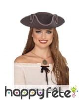 Tricorne de pirate gris, image 1