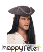 Tricorne de pirate gris