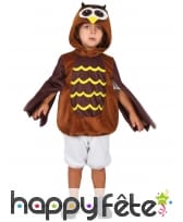 Tunique de petit hibou marron avec capuche
