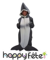 Tenue de requin gris et blanc pour enfant