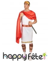 Tenue de romain blanche avec cape rouge, image 1