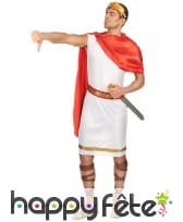 Tenue de romain blanche avec cape rouge, image 2