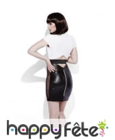 Tenue de secretaire sexy jupe effet latex, image 2
